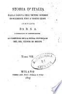 Storia d'Italia dalla caduta dell'Impero romano in occidente fino a' nostri tempi compilata da B.S.A. e pubblicata in continuazione al Compendio della storia universale del sig. Conte di Segur. Tomo primo [-10. ed ultimo]