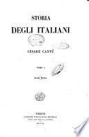 Storia degli italiani per Cesare Cantu