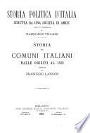 Storia dei comuni italiani dalle origini al 1313
