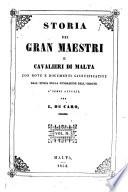 Storia dei gran maestri e Cavalieri di Malta