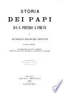 Storia dei papi da San Pietro a Pio 9