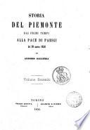 Storia del Piemonte dai primi tempi alla Pace di Parigi del 30 marzo 1856 di Antonio Gallenga