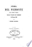 Storia del Piemonte dai primi tempi alla Pace di Parigi del 30 marzo 1856
