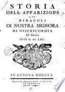 Storia dell'apparizione e de' miracoli di Nostra Signora di Misericordia di Savona