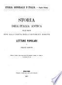 Storia dell'Italia antica dalle origini fino alla caduta della Repubblica Romana