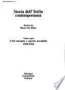 Storia dell'Italia contemporanea: Crisi europea e guerra mondiale, 1930-1943