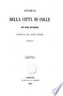 Storia della città di Colle in Val d'Elsa scritta da Luigi Biadi