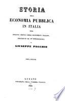 Storia della economia publica in Italia, ossia epilogo critico degli economisti Italiani, preceduto da un introduzione