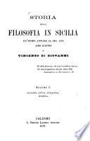 Storia della Filosofia in Sicilia da'tempi antichi al sec. XIX