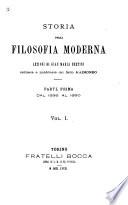 Storia della filosofia moderna
