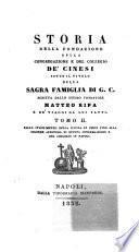 *Storia della fondazione della Congregazione e del Collegio de' cinesi