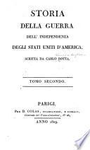 Storia della guerra dell' independenza degli Stati Uniti d'America