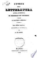 Storia della letteratura antica e moderna di Federico de Schlegel