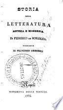 Storia della letteratura antica e moderna