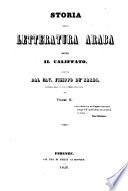 Storia della letteratura araba sotto il califfato scritta da Filippo de' Bardi