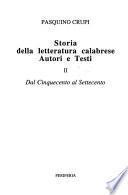 Storia della letteratura calabrese: Dal cinquecento al settecento
