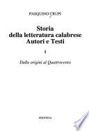 Storia della letteratura calabrese: Dalle origini al Quattrocento