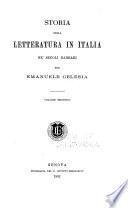 Storia della letteratura in Italia ne' secoli barbari
