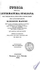 Storia della letteratura italiana. 2 pt. [in 4 vols].
