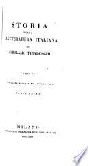 Storia della letteratura italiana: Dall' anno MCCCC fino all' anno MD
