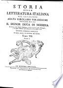 Storia della letteratura italiana: Dall' anno MD fino all' anno MDC. 4 pts