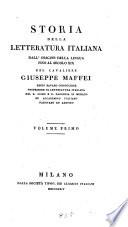 Storia della letteratura Italiana, dall origine della lingua fino al secolo 19
