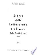 Storia della letteratura italiana: Dalle origini al 1861