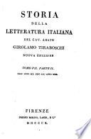 Storia della Letteratura Italiana del Cav. Abate Girolamo Tiraboschi