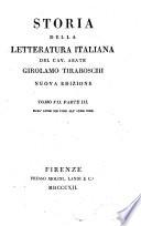 Storia della letteratura Italiana del Cav Abate Girolamo Tiraboschi 