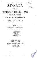 Storia della letteratura italiana del cav. abate Girolamo Tiraboschi