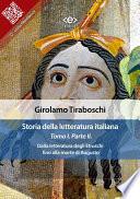 Storia della letteratura italiana del cav. Abate Girolamo Tiraboschi – Tomo 1. –