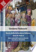 Storia della letteratura italiana del cav. Abate Girolamo Tiraboschi – Tomo 3. –