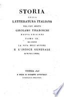 Storia della letteratura italiana del cav. abate Girolamo Tiraboschi ... Tomo 1. Parte 1. [-9.] ...