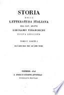 Storia della letteratura italiana del cav. abate Girolamo Tiraboschi ... Tomo 1. Parte 1. [-9.] ...
