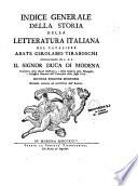 Storia della letteratura italiana del cavaliere abate Girolamo Tiraboschi consigliere di S.A.S. il signor duca di Modena,... seconda edizione modenese riveduta corretta ed accresciuta dall' autore