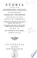 Storia della letteratura italiana del cavaliere abate Girolamo Tiraboschi ..