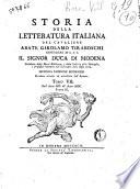 Storia della letteratura italiana del cavaliere abate Girolamo Tiraboschi ..