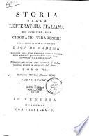 Storia della letteratura italiana del cavaliere abate Girolamo Tiraboschi ..