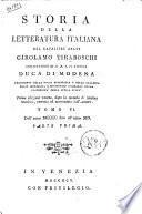 Storia della letteratura italiana del cavaliere abate Girolamo Tiraboschi ..