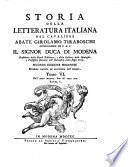 Storia della letteratura italiana del cavaliere abate Girolamo Tiraboschi ...