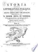 Storia della letteratura italiana del cavaliere abate Girolamo Tiraboschi ... Tomo 1. [-8. Parte 2.]
