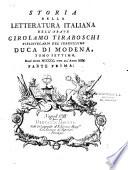 Storia della letteratura italiana dell' abate Girolamo Tiraboschi,... Tomo primo [ - Tomo decimo]