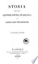 Storia della letteratura italiana di Girolamo Tiraboschi