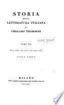 Storia della letteratura italiana di Girolamo Tiraboschi