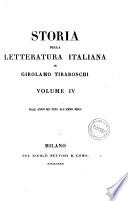 Storia della letteratura italiana di Girolamo Tiraboschi