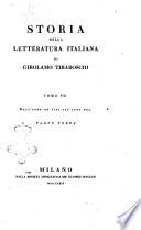 Storia della letteratura italiana di Girolamo Tiraboschi
