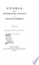 Storia della letteratura italiana di Girolamo Tiraboschi