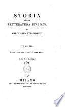 Storia della letteratura italiana di Girolamo Tiraboschi