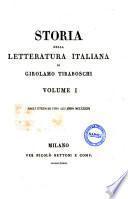 Storia della letteratura italiana di Girolamo Tiraboschi