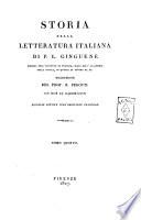Storia della letteratura italiana di P.L. Ginguené ... Traduzione del prof. B. Perotti con note ed illustrazioni. Tomo primo [-duodecimo]